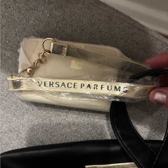 Versace Parfums Black Tote w Gold Accents Brand new wristlet strap - Picture 11 of 15
